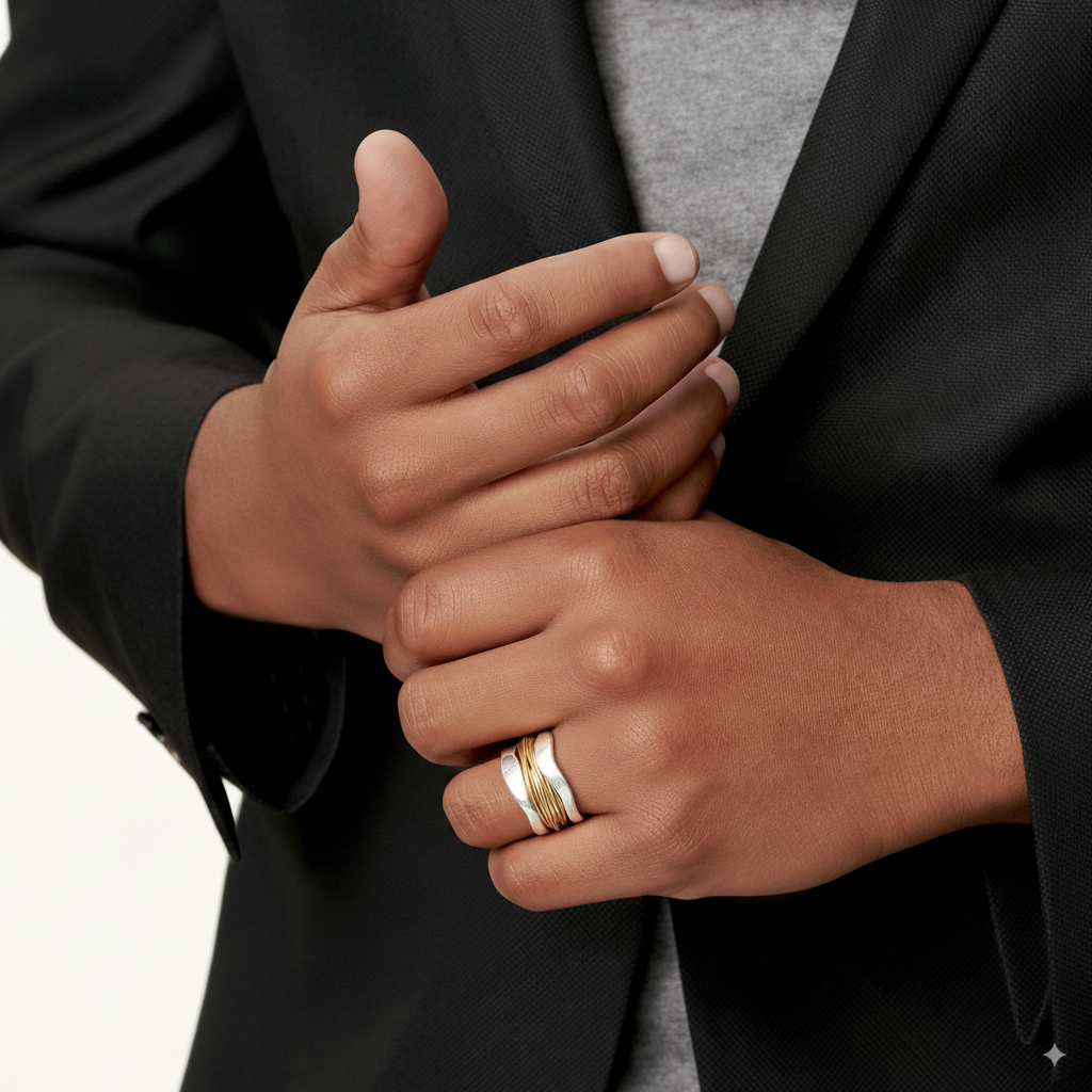 Vintage Silver-Plated Thread Ring