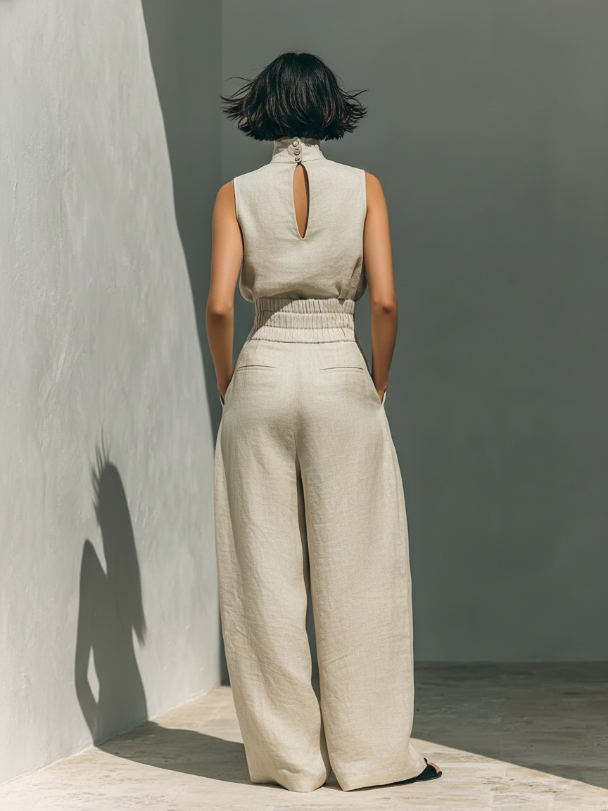 Maria | Conjunto de Pantalones Anchos Elegantes y Top
