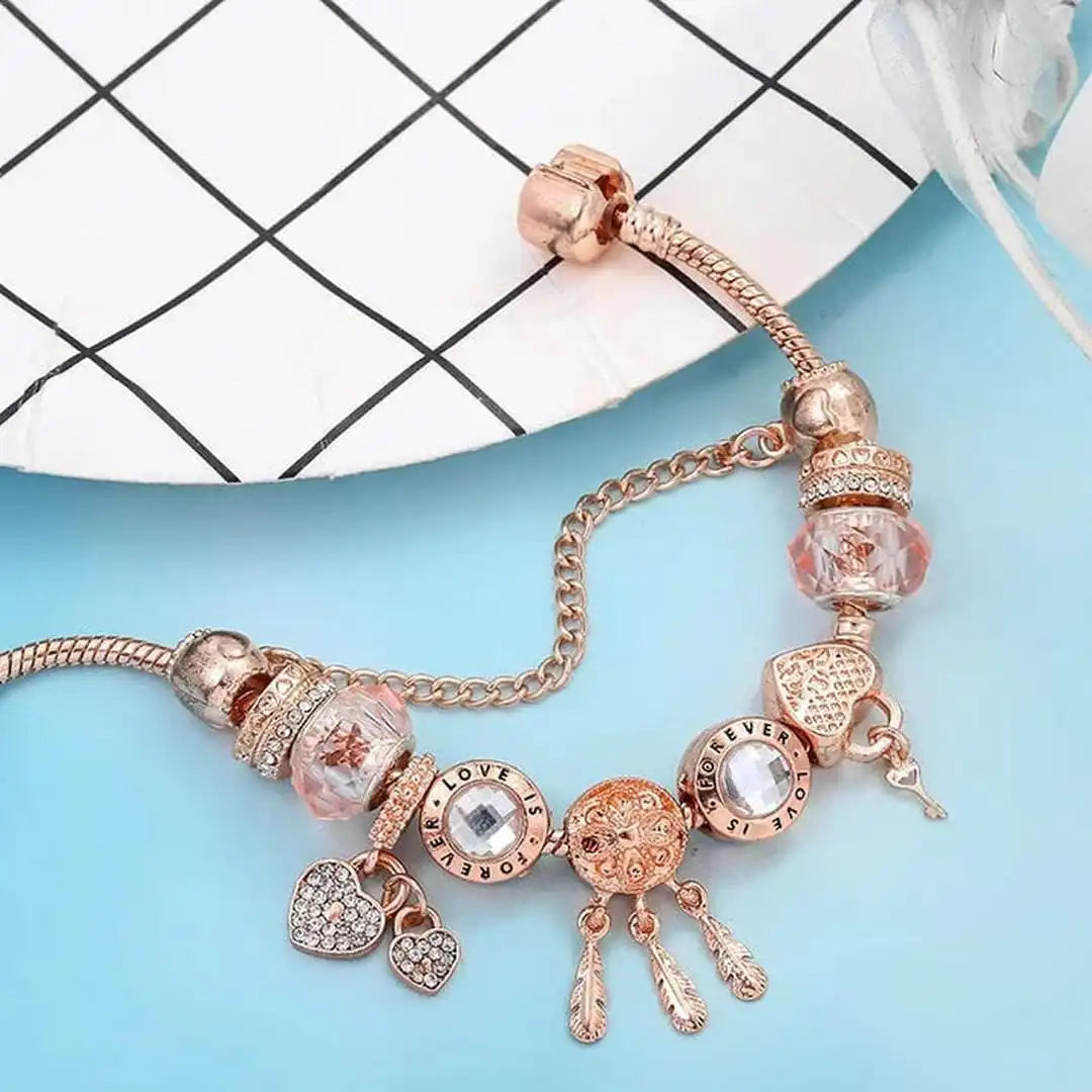 Pulsera Atrapa Sueños Rosa con Charms Incluidos