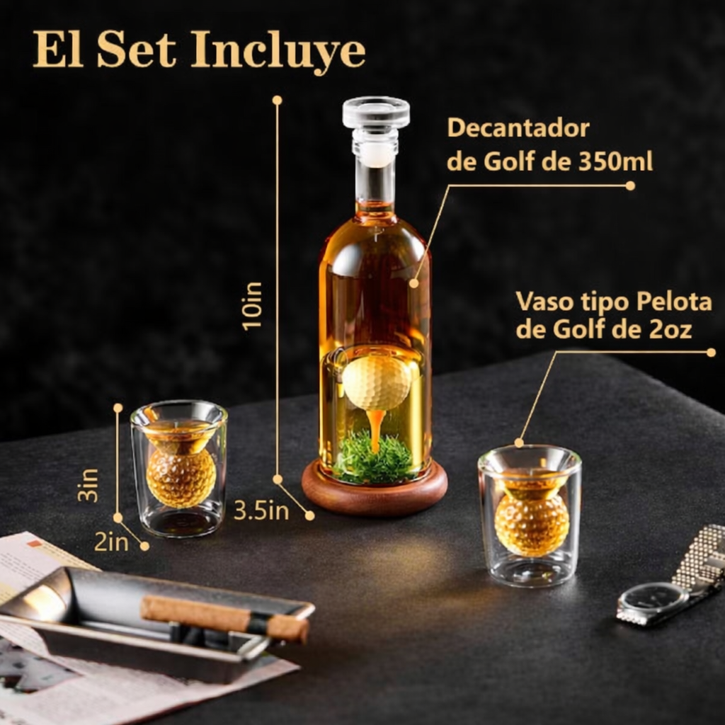 Botella de Whisky - Edición Set de Golf con Copas
