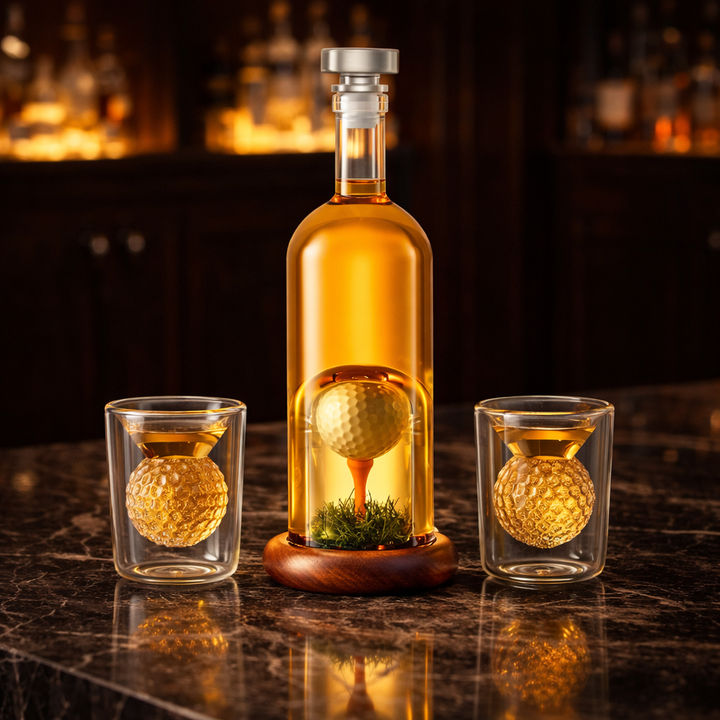 Botella de Whisky - Edición Set de Golf con Copas
