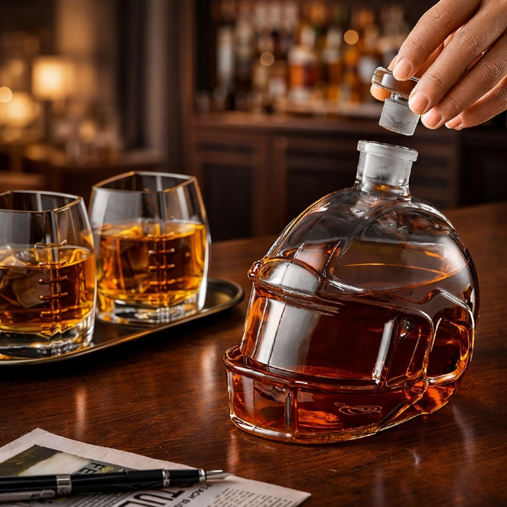 Botella de Whisky - Edición Set de Rugby con Vasos