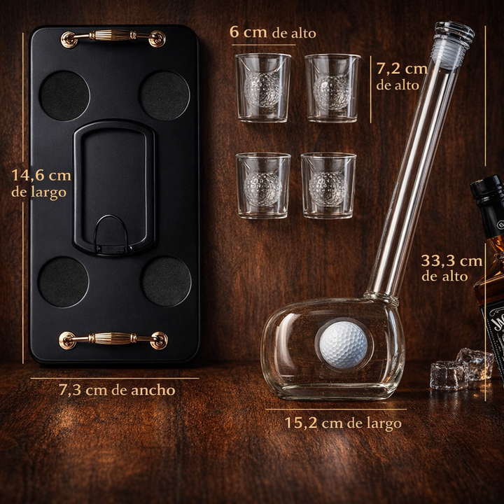 Botella de Whisky - Edición Set de Golf con Copas