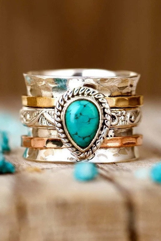 Teardrop Natural Stone Ring