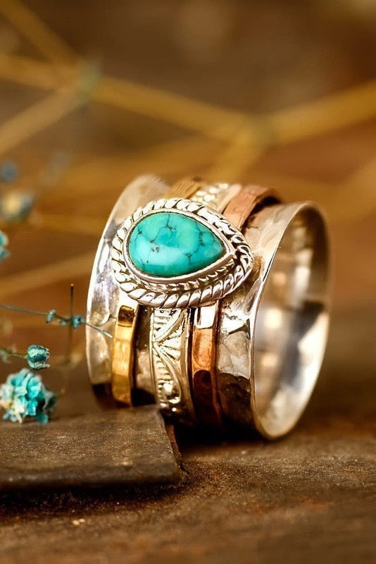 Teardrop Natural Stone Ring