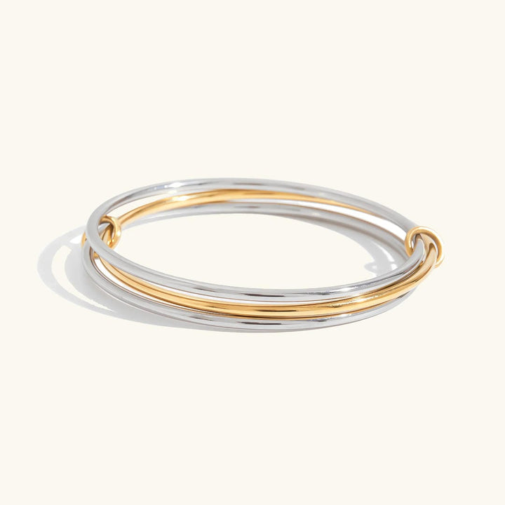 Pulsera Apilada de Dos Tonos Atemporal