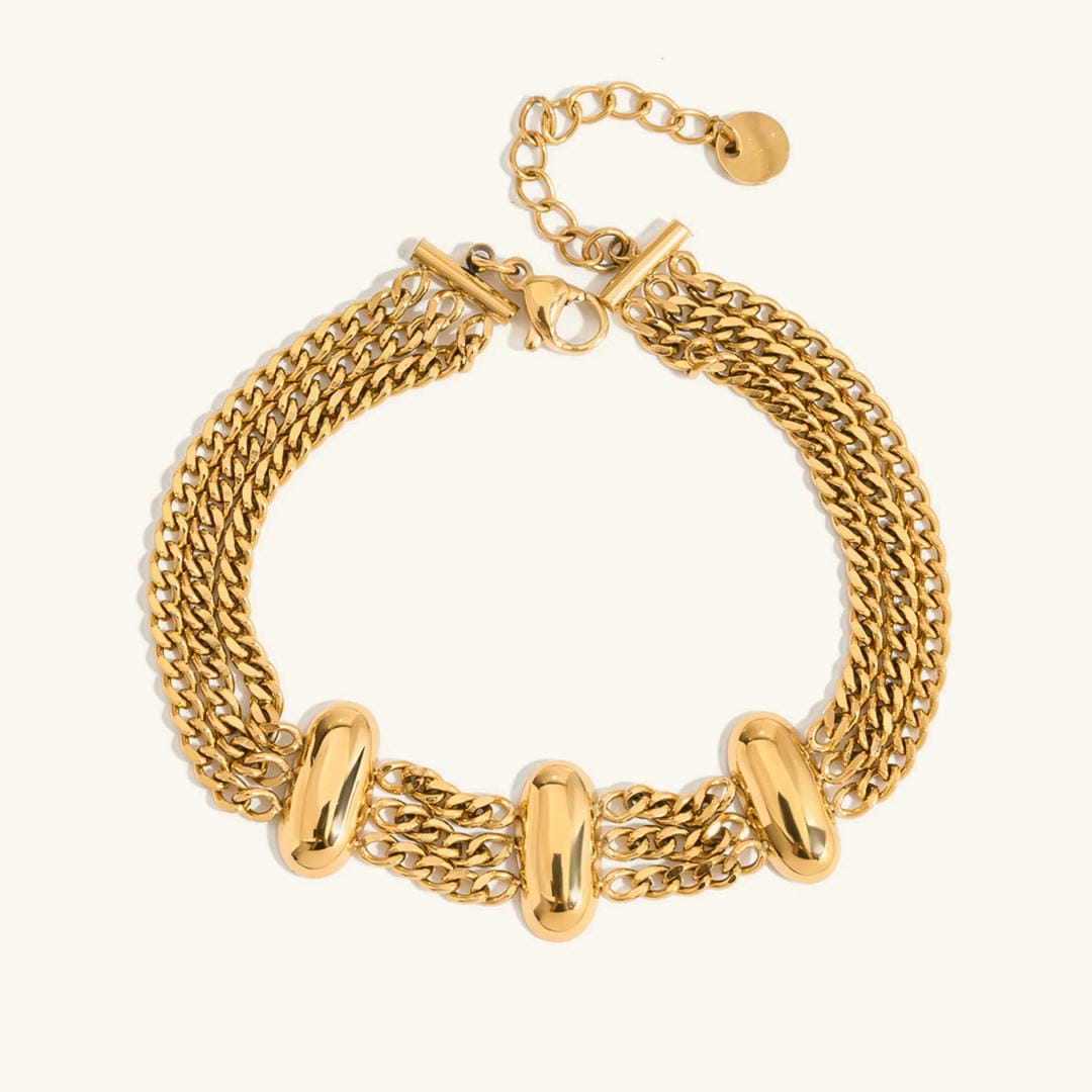 Pulsera de Cadena Dorada Elegante en Capas