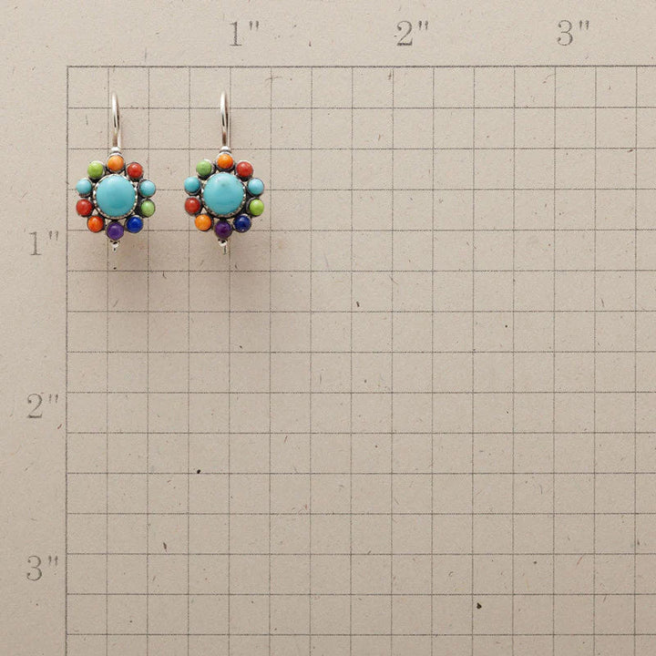 Pendientes de aro turquesa multicolor elegantes