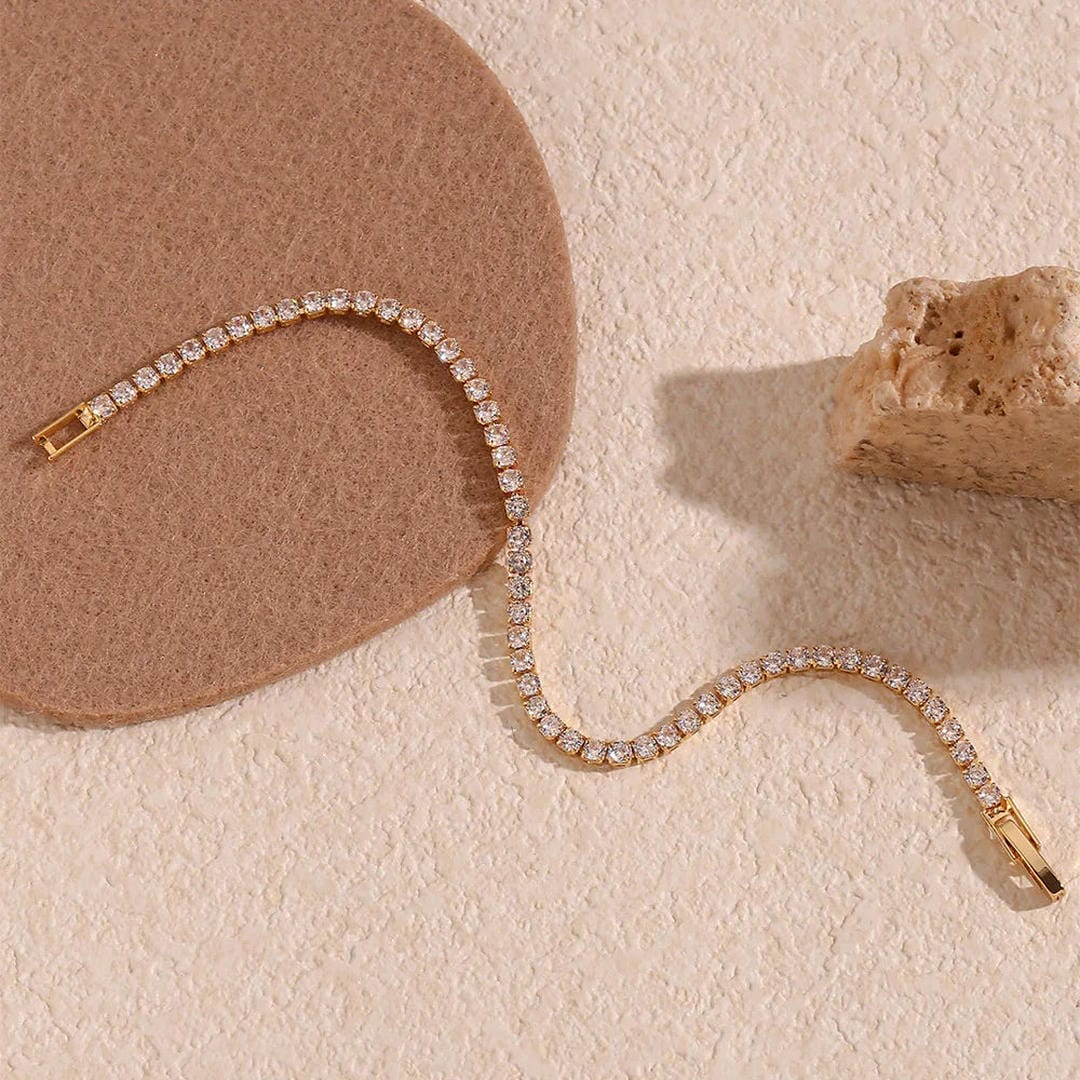Pulsera de Tenis con Cristales Elegantes