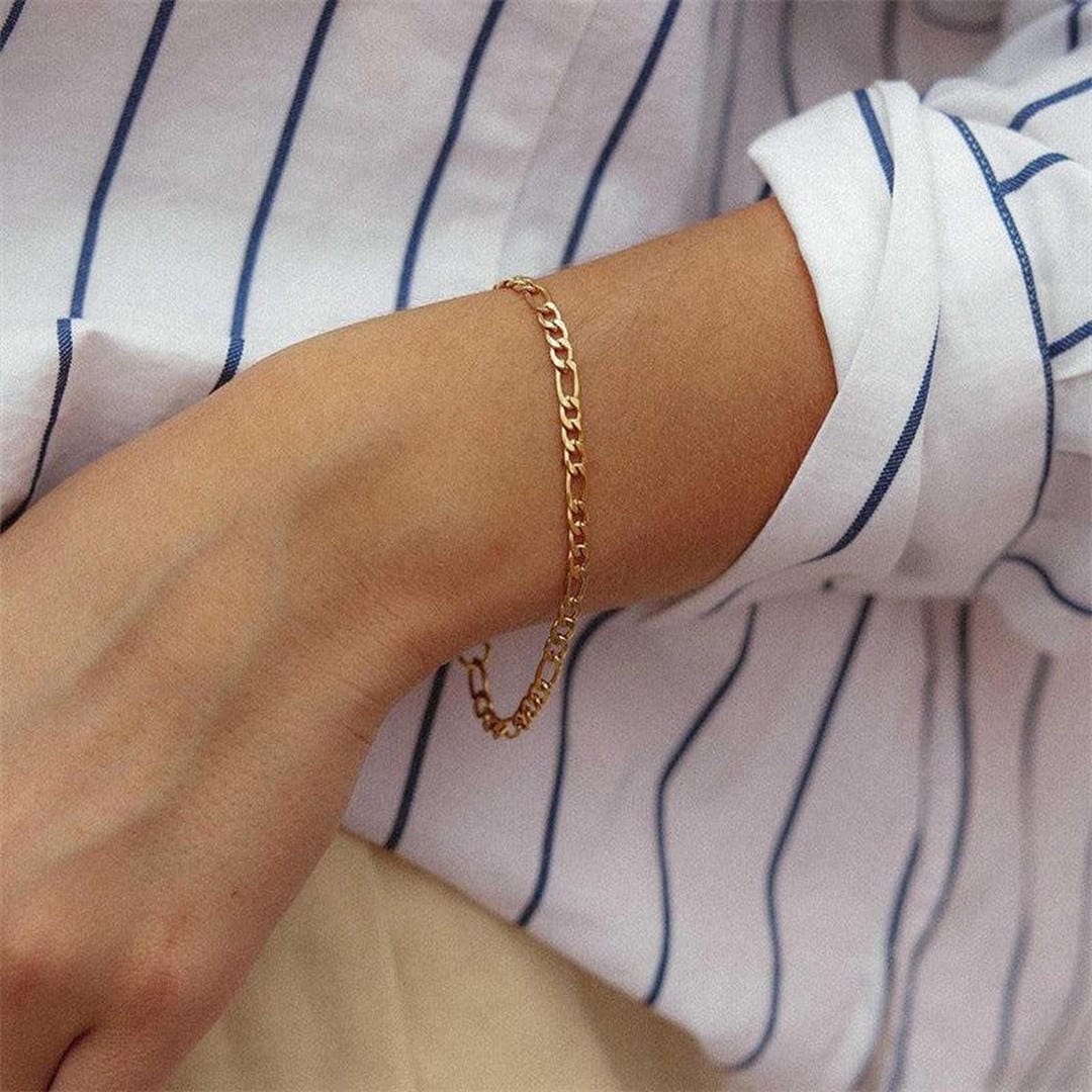 Pulsera de Cadena de Oro Vintage