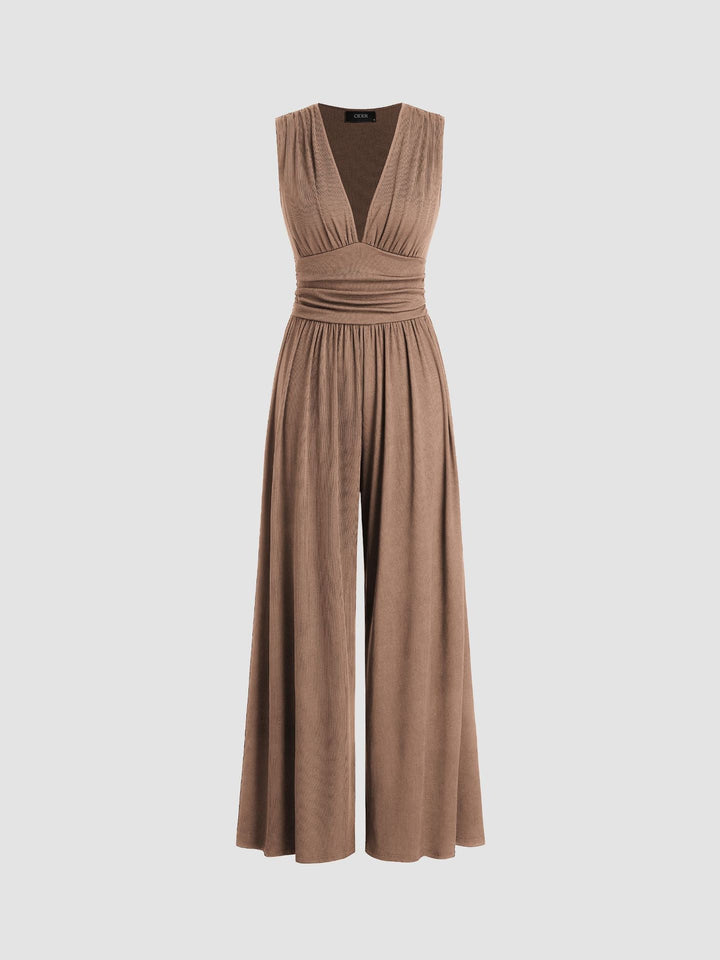 Caridad – Elegante Mono Sin Mangas de Pierna Ancha