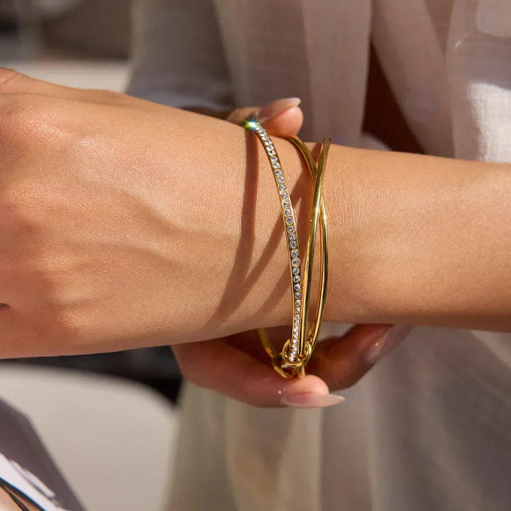 Pulsera de Elegancia con Cristales Apilados