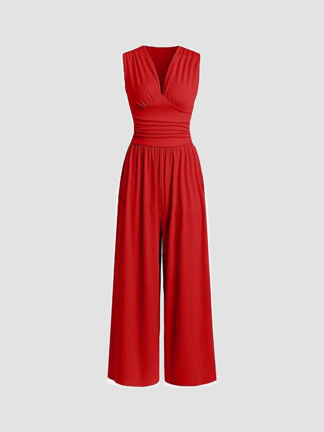 Caridad – Elegante Mono Sin Mangas de Pierna Ancha