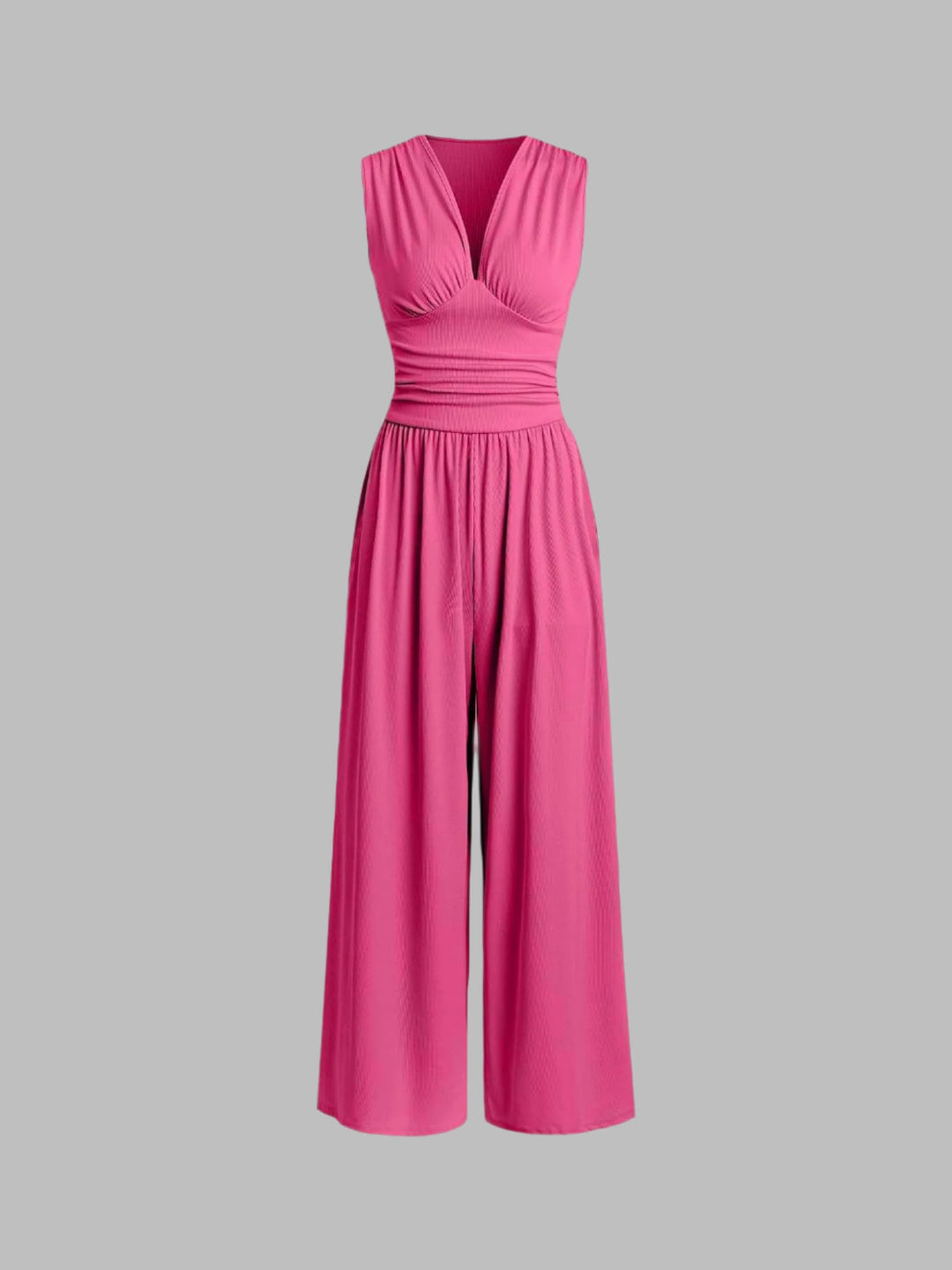 Caridad – Elegante Mono Sin Mangas de Pierna Ancha
