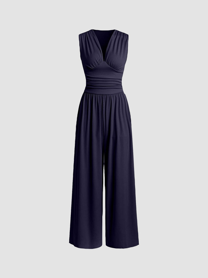 Caridad – Elegante Mono Sin Mangas de Pierna Ancha