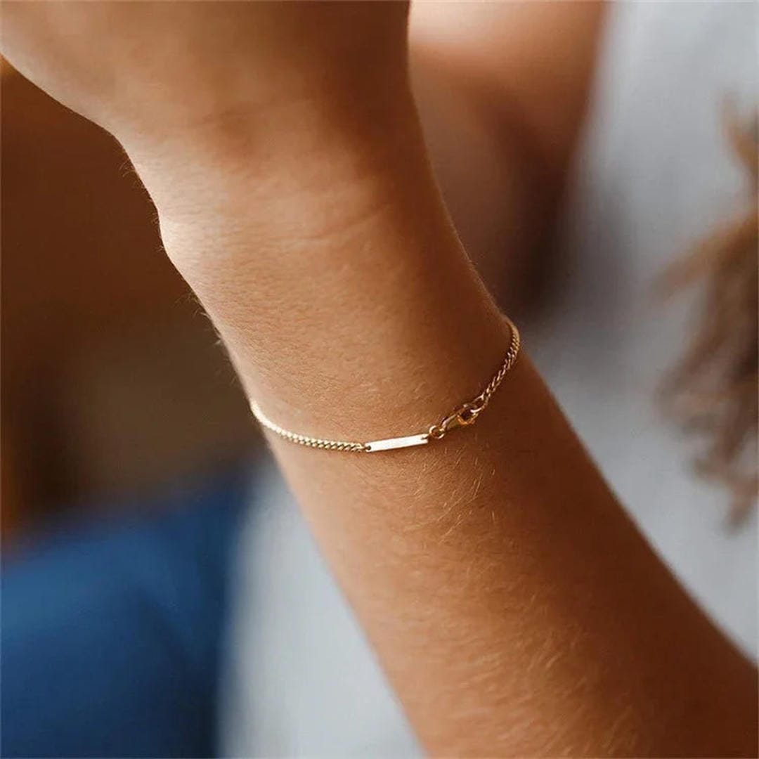 Pulsera de Cadena de Oro Radiante Aurielle