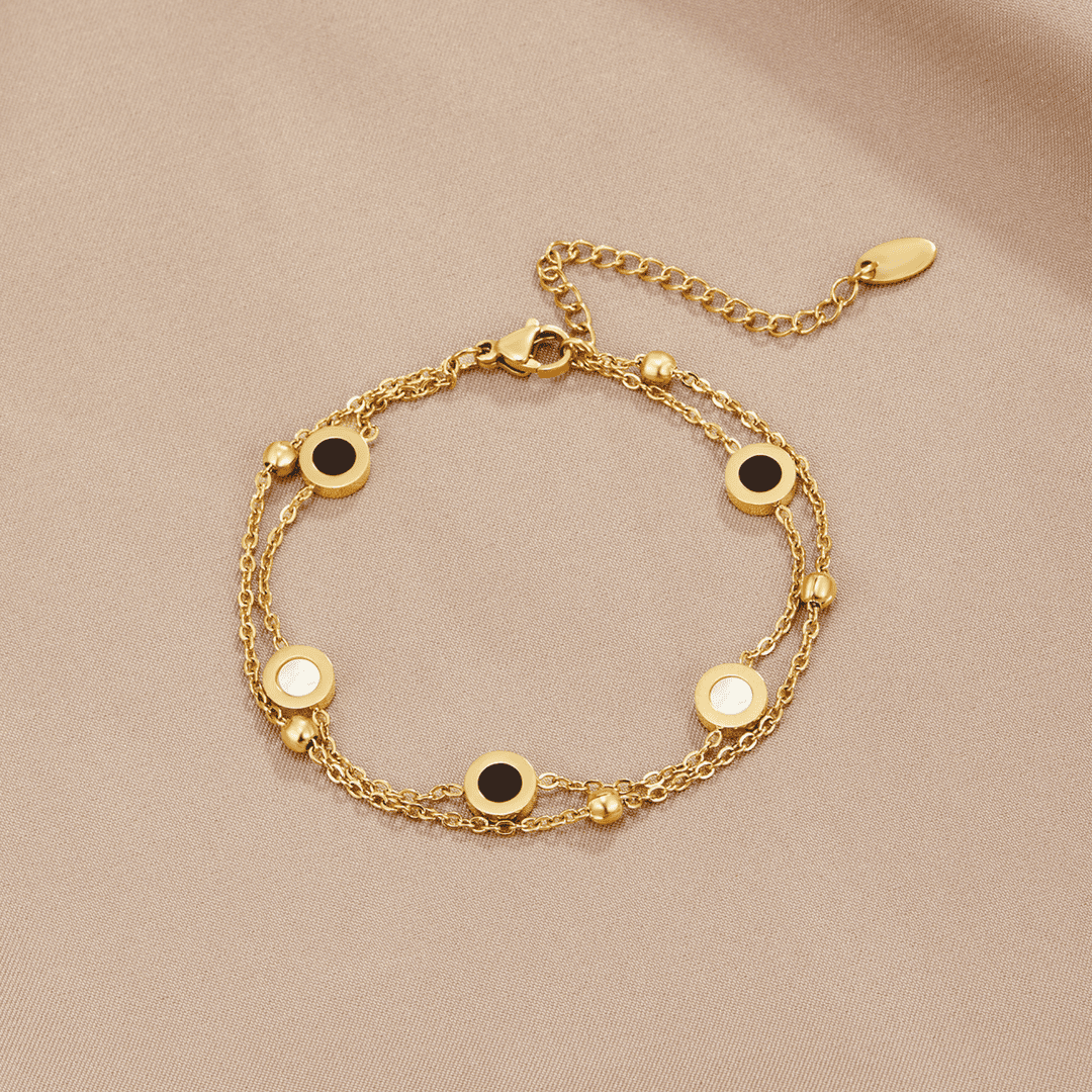 Pulsera de Onyx y Piedra Blanca Muse