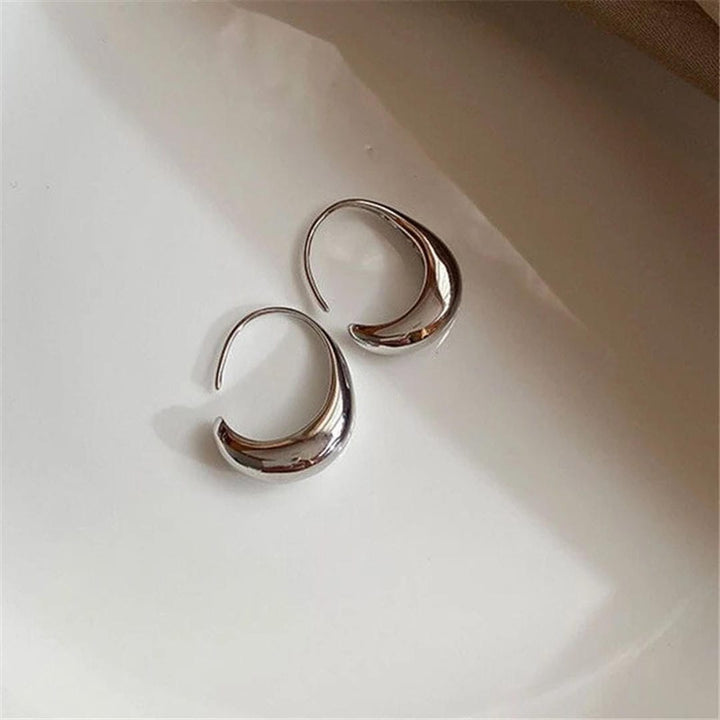 Pendientes de Aro Ovalados de Oro y Plata