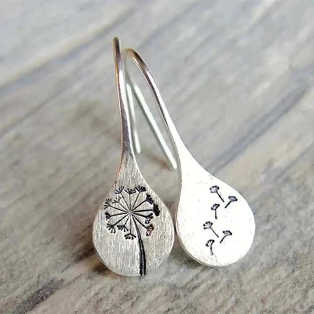 Vintage Silver Flower Design Earrings