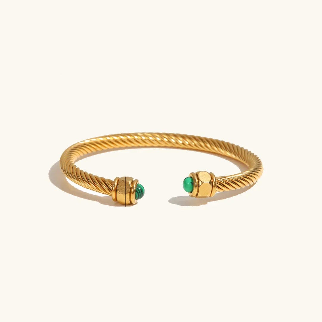 Brazalete de Piedra Preciosa Dorado