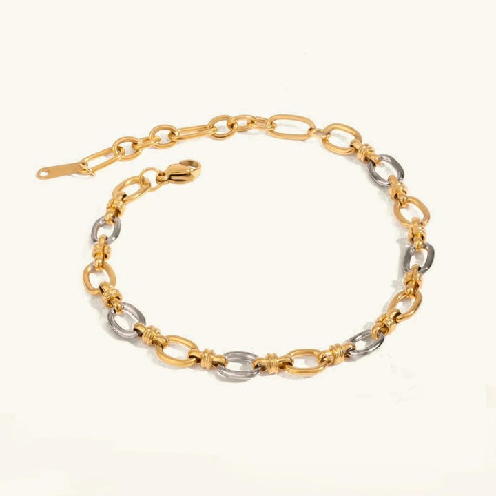 Pulsera Elegante de Oro Bicolor