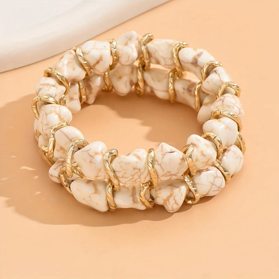 Pulsera de Oro Tejida con Piedra Turquesa
