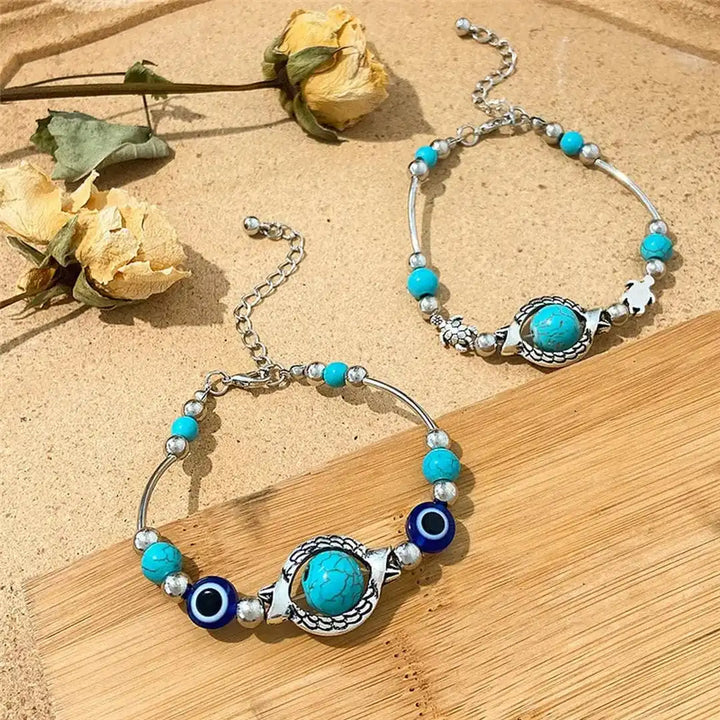 Pulsera Turquesa de Plata Antigua Aqua