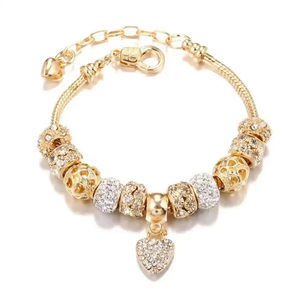 Pulsera de Corazón Dorado Grueso