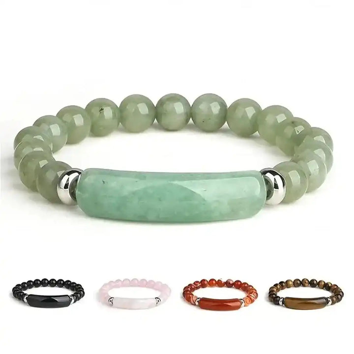 Pulsera de cuentas elásticas con piedras preciosas