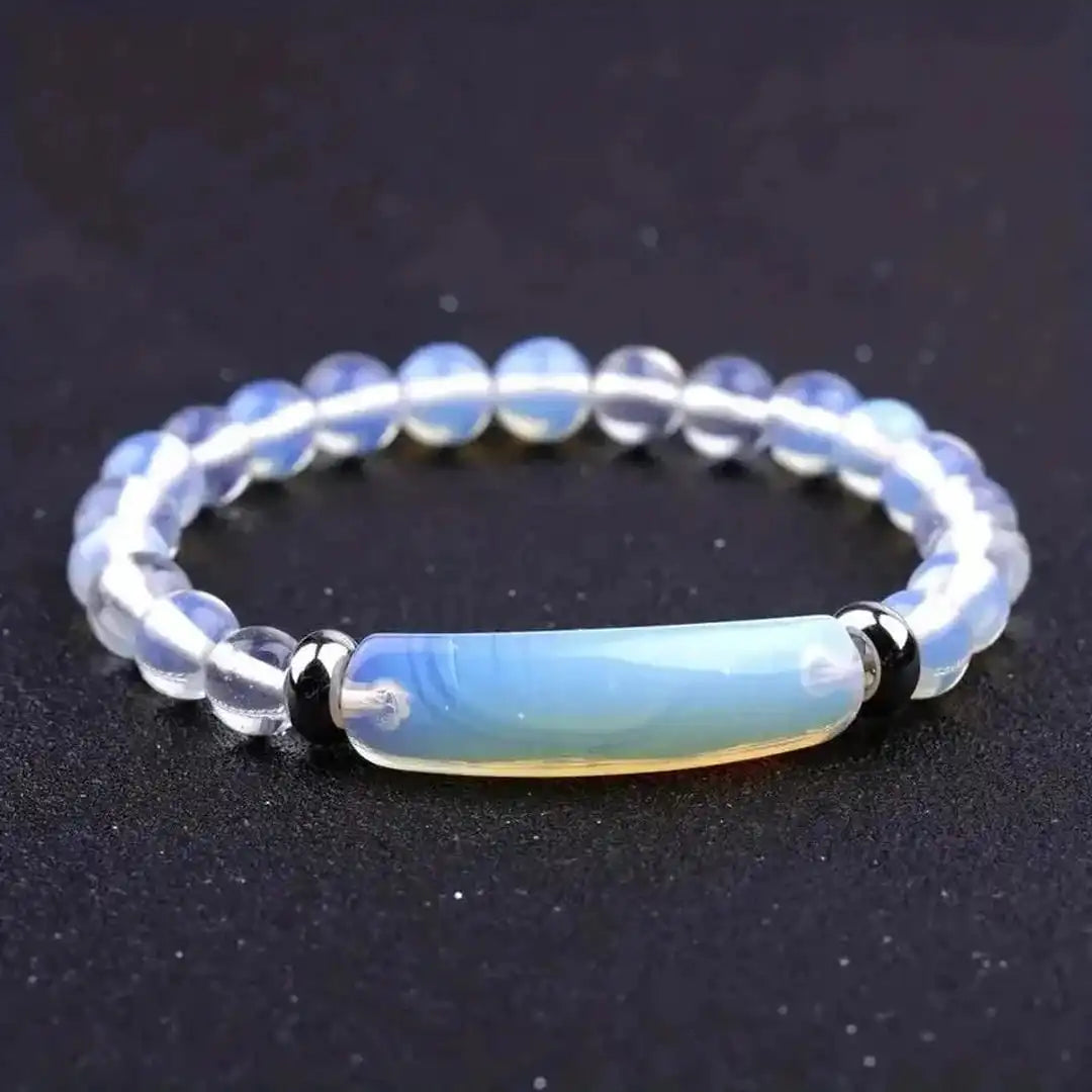 Pulsera de cuentas elásticas con piedras preciosas