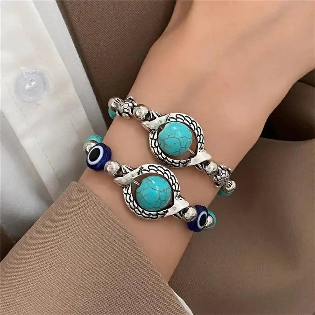 Pulsera Turquesa de Plata Antigua Aqua