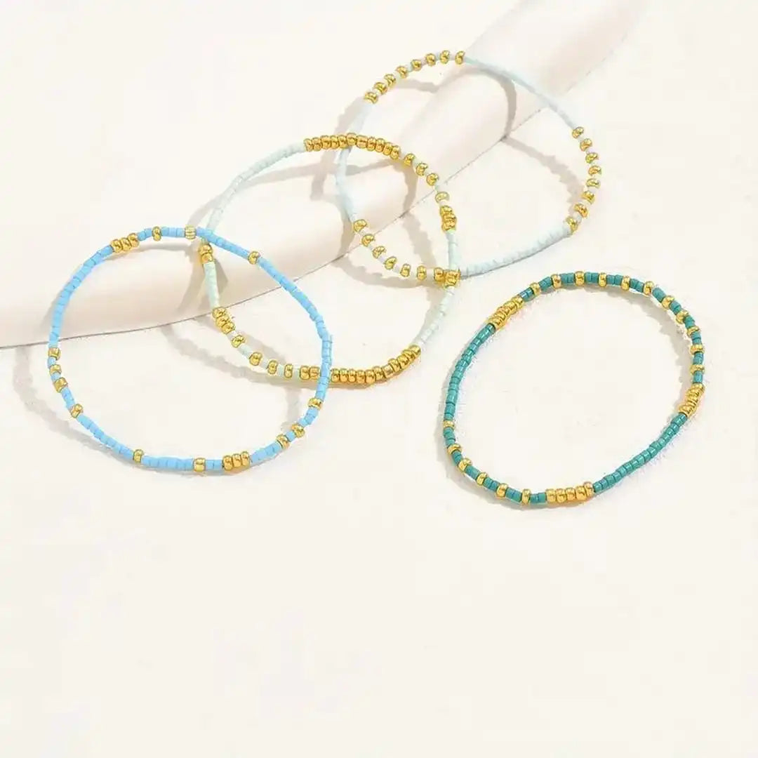 Chic Bohemian Turquoise Bead Bracelet Set