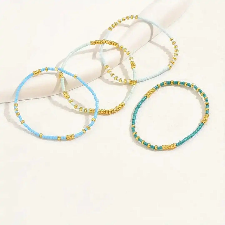 Chic Bohemian Turquoise Bead Bracelet Set