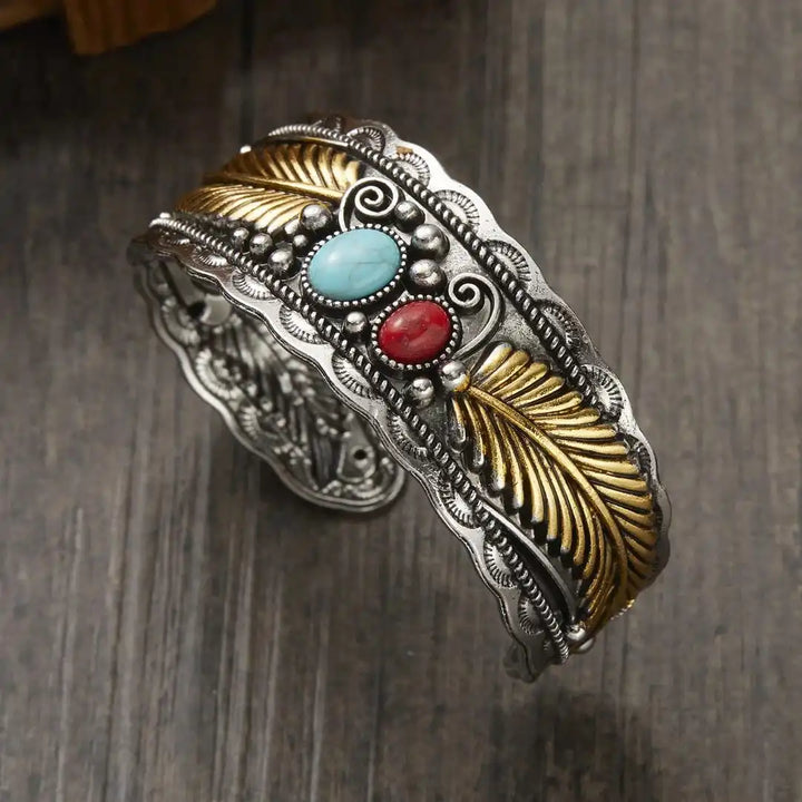 Pulsera de Plata y Oro Turquesa Mesina