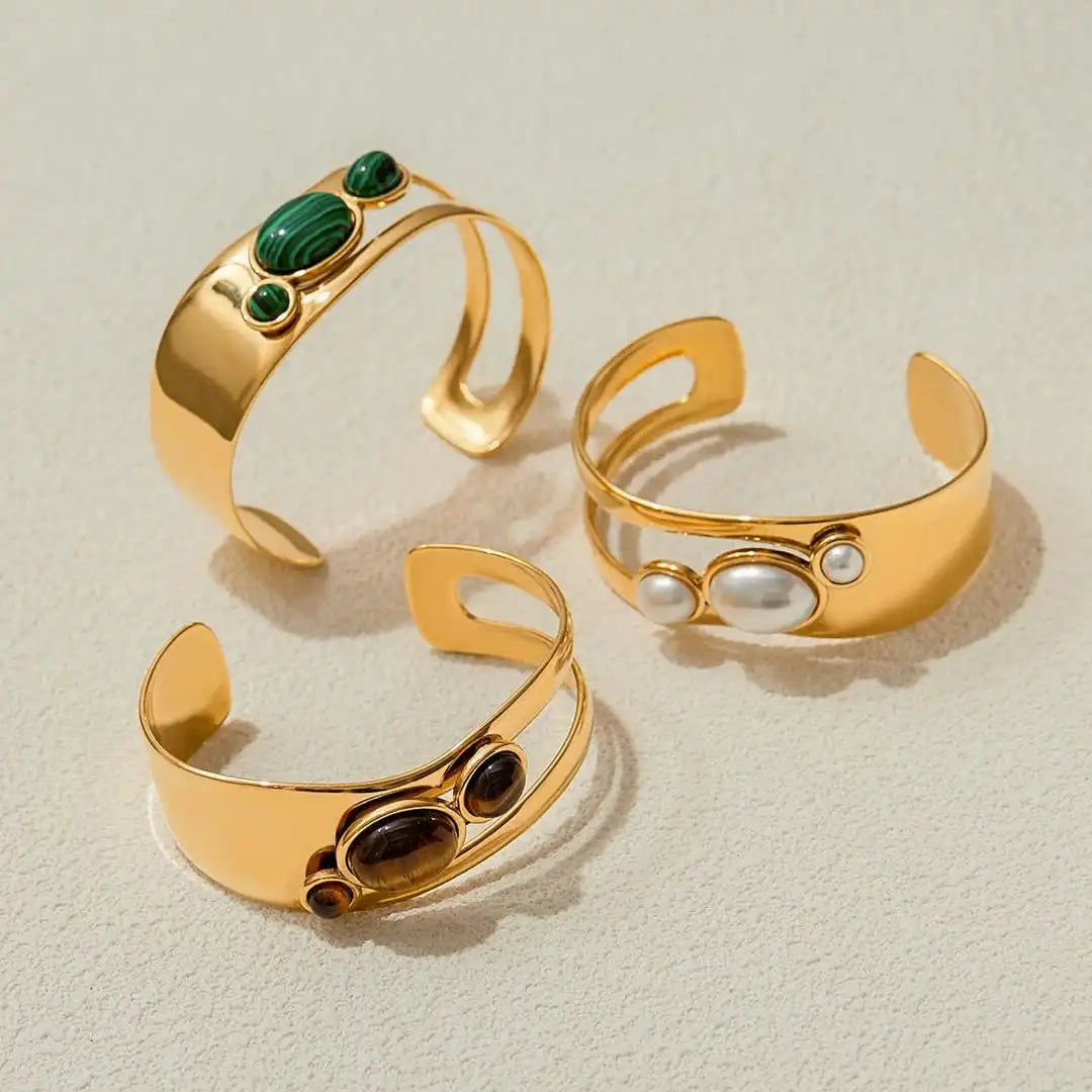 Pulsera Vintage de Ojo de Tigre Dorado