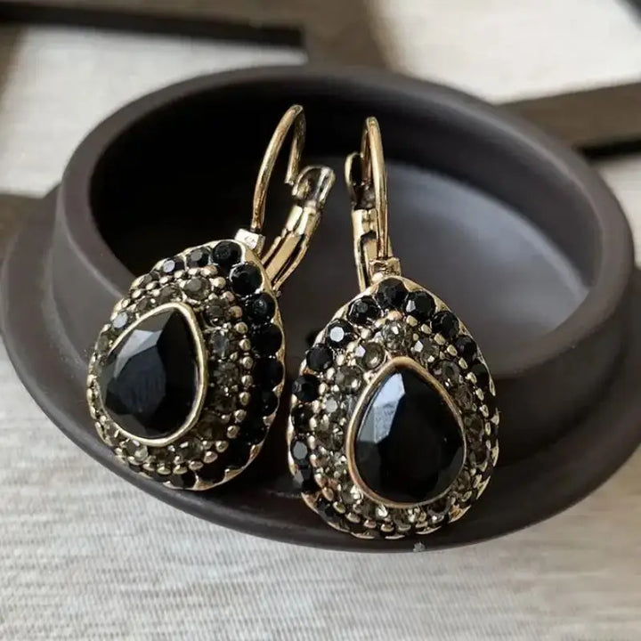 Pendientes Vintage de Cristal en Forma de Gota