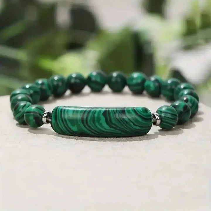 Pulsera de cuentas elásticas con piedras preciosas