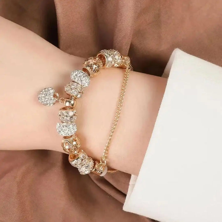 Pulsera de Corazón Dorado Grueso