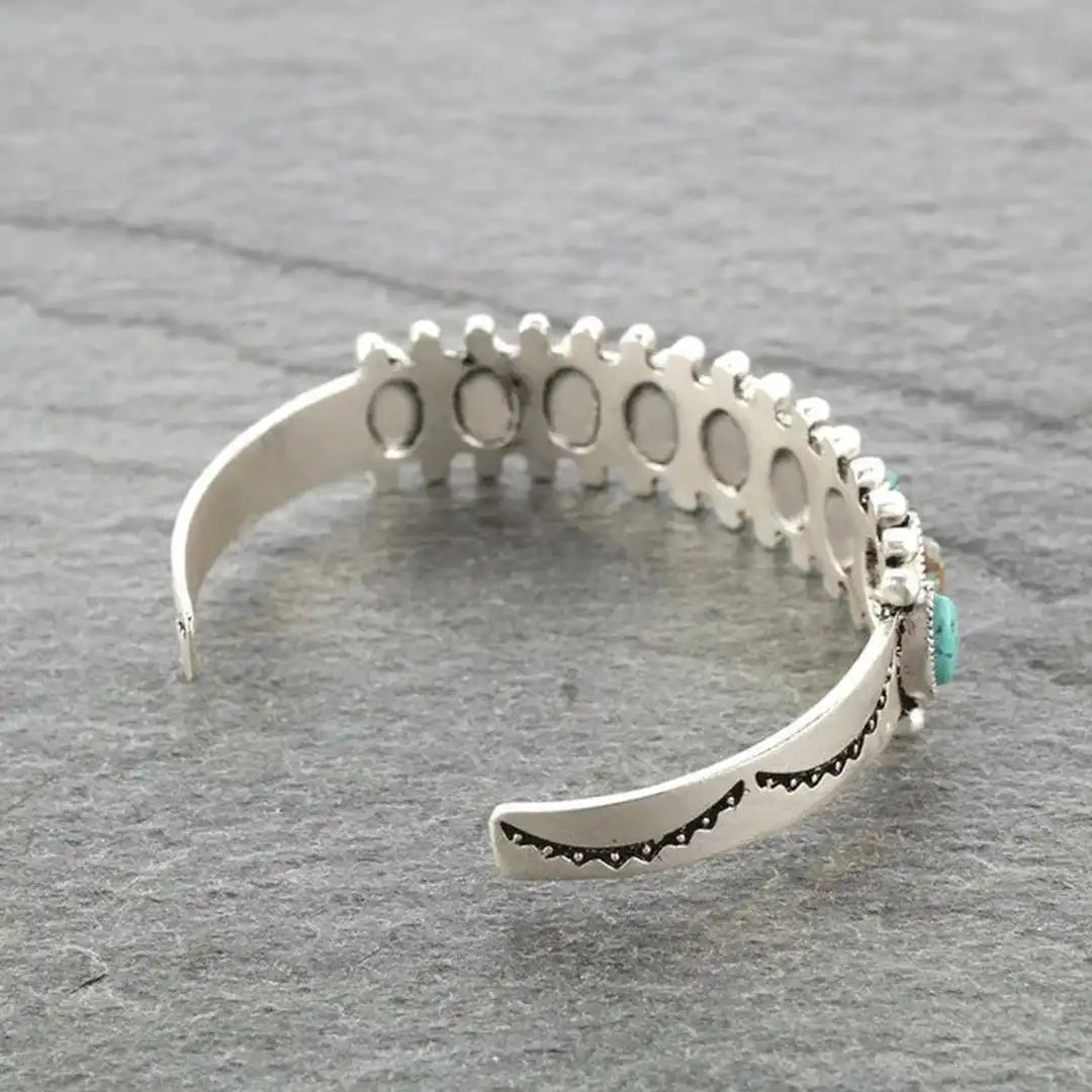 Pulsera de Piedra de Plata Tibetana Vintage
