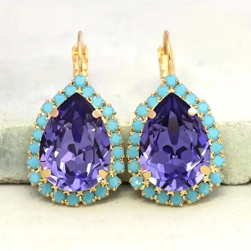 Pendientes Vintage de Cristal en Forma de Gota