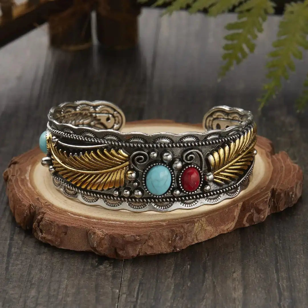 Pulsera de Plata y Oro Turquesa Mesina