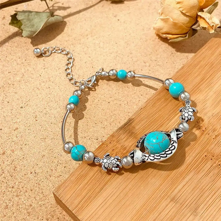Pulsera Turquesa de Plata Antigua Aqua