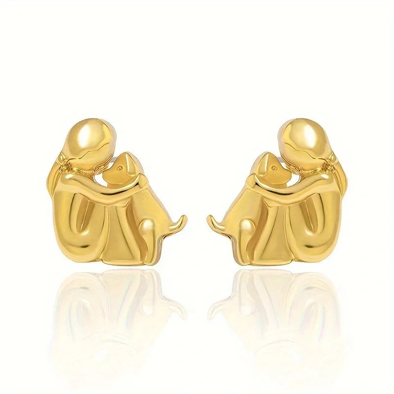 Pendientes de Abrazo en Dos Tonos: Plata y Oro