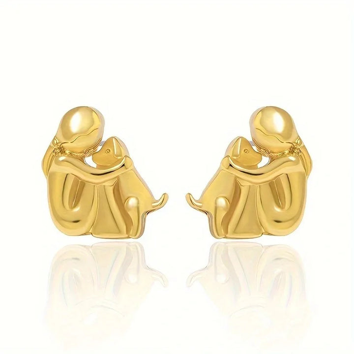 Pendientes de Abrazo en Dos Tonos: Plata y Oro