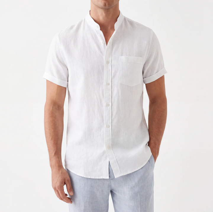 Camisa de Lino de Manga Corta