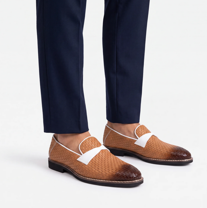 Santori Woven Leather Loafers