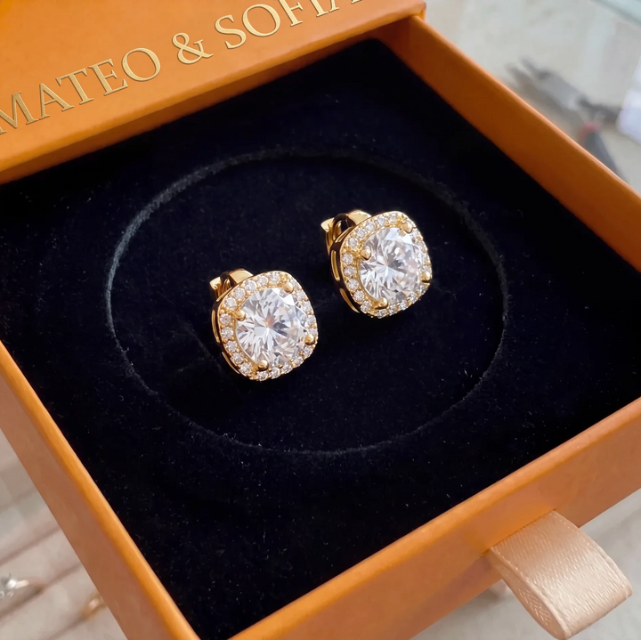 Nadine square earrings | Gold