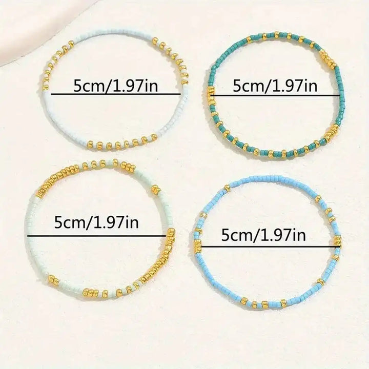 Conjunto de Pulseras de Cuentas Turquesa Chic Bohemio
