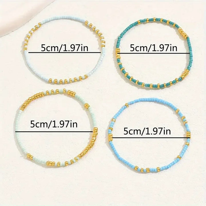 Chic Bohemian Turquoise Bead Bracelet Set