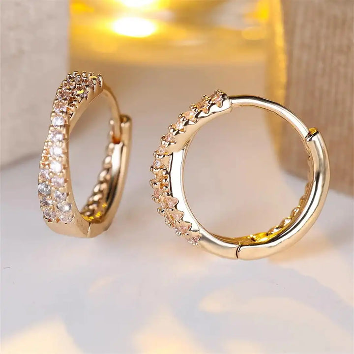 Pendientes de Aro de Zirconia Vintage